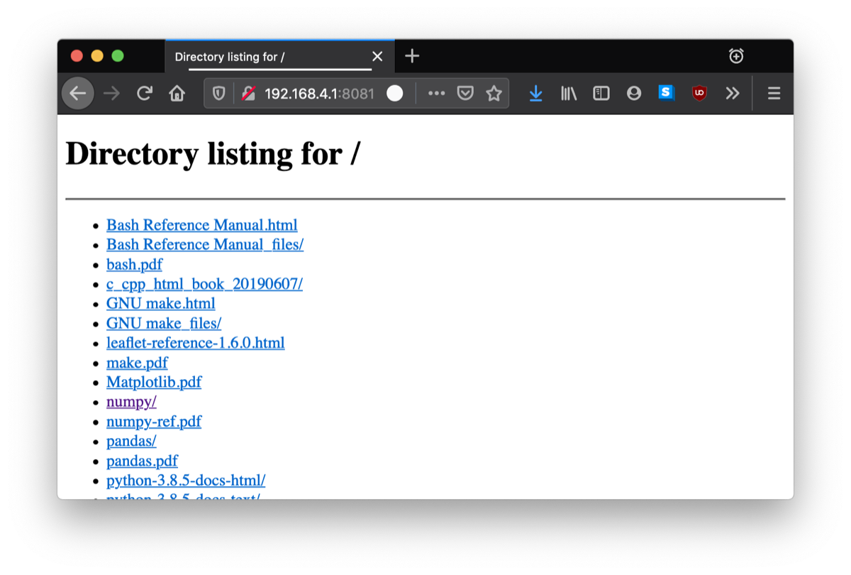 Screenshot from how Python serves files 