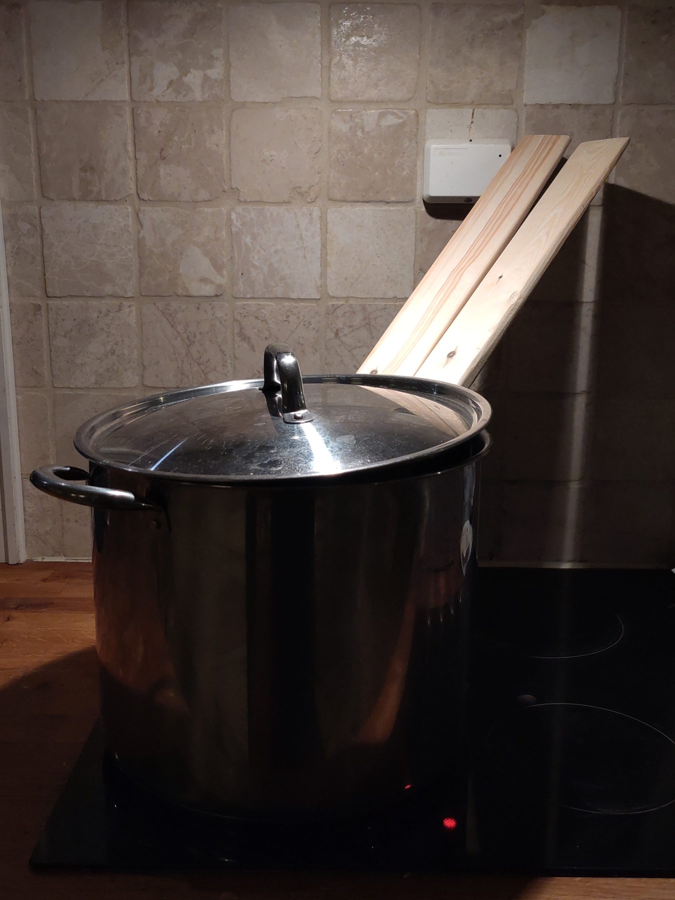 Boiling the skis to soften them.